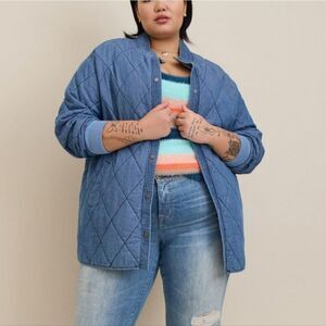 Torrid Chambray Quilted Shacket New